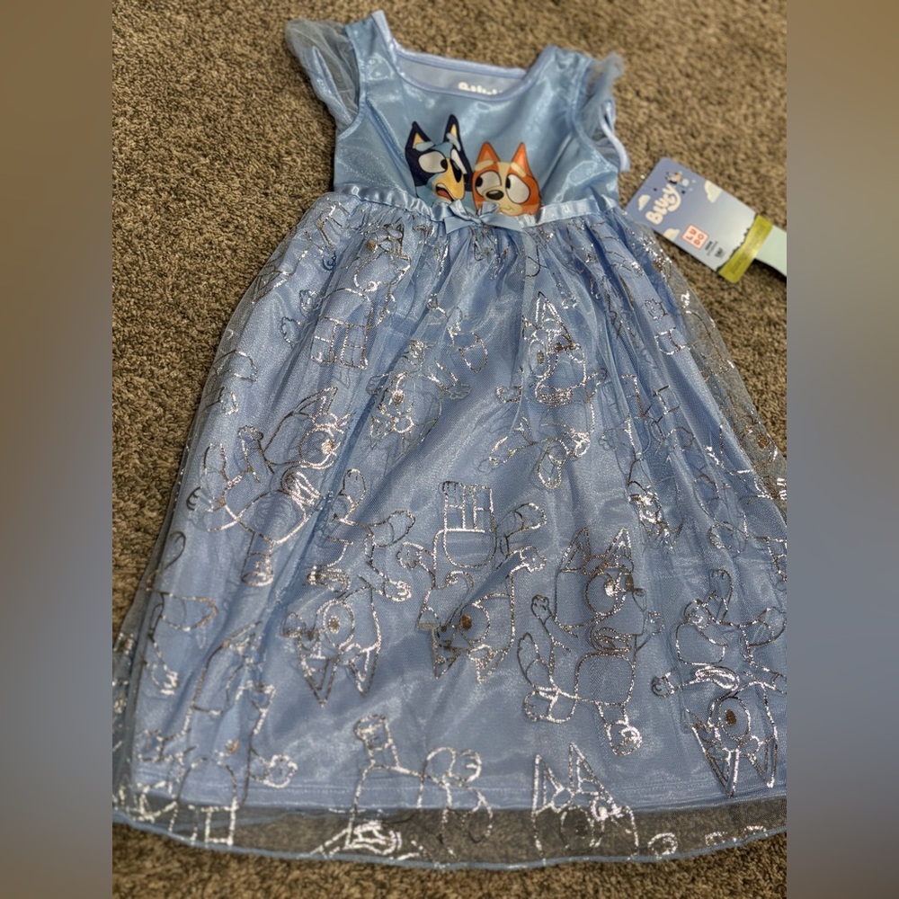 Girls Bluey & Bingo PJ Costume Dress - Bluey